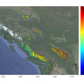 Elevation data over Canada